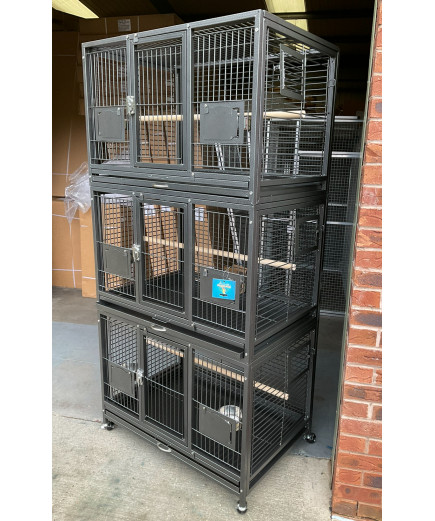Parrot Supplies Triple Breeding / Display Parrot Cage - Antique Parrot Supplies Triple Breeding / Display Parrot Cage - Antique